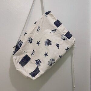 Canvas Beach Bag - Starfish & Shells